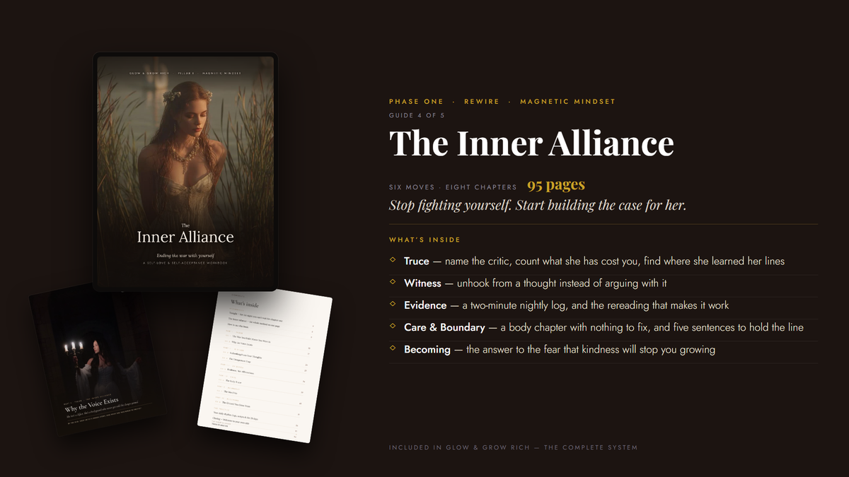 The Inner Alliance — 95 pages, six moves: Truce, Witness, Evidence, Care & Boundary, Becoming. Guide 1 of 5.