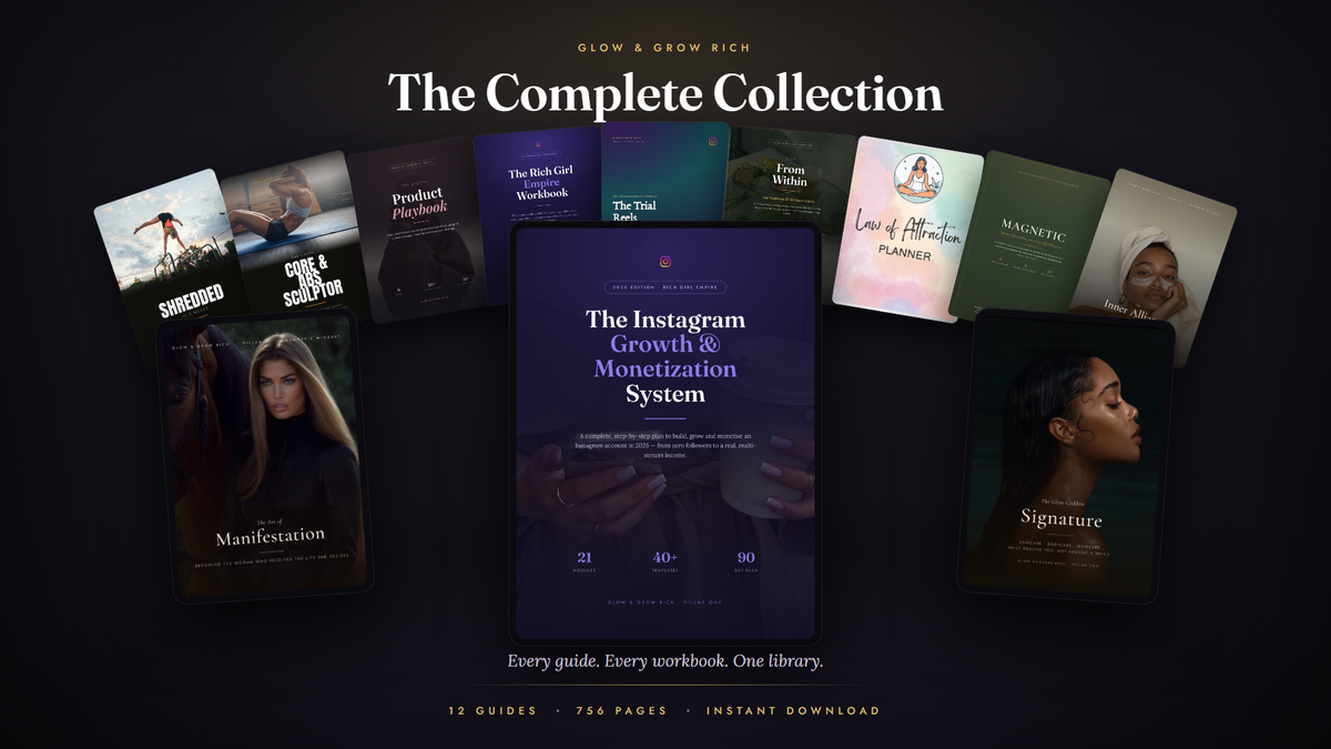 The Complete Collection — all 12 Glow & Grow Rich guides, 756 pages, instant download