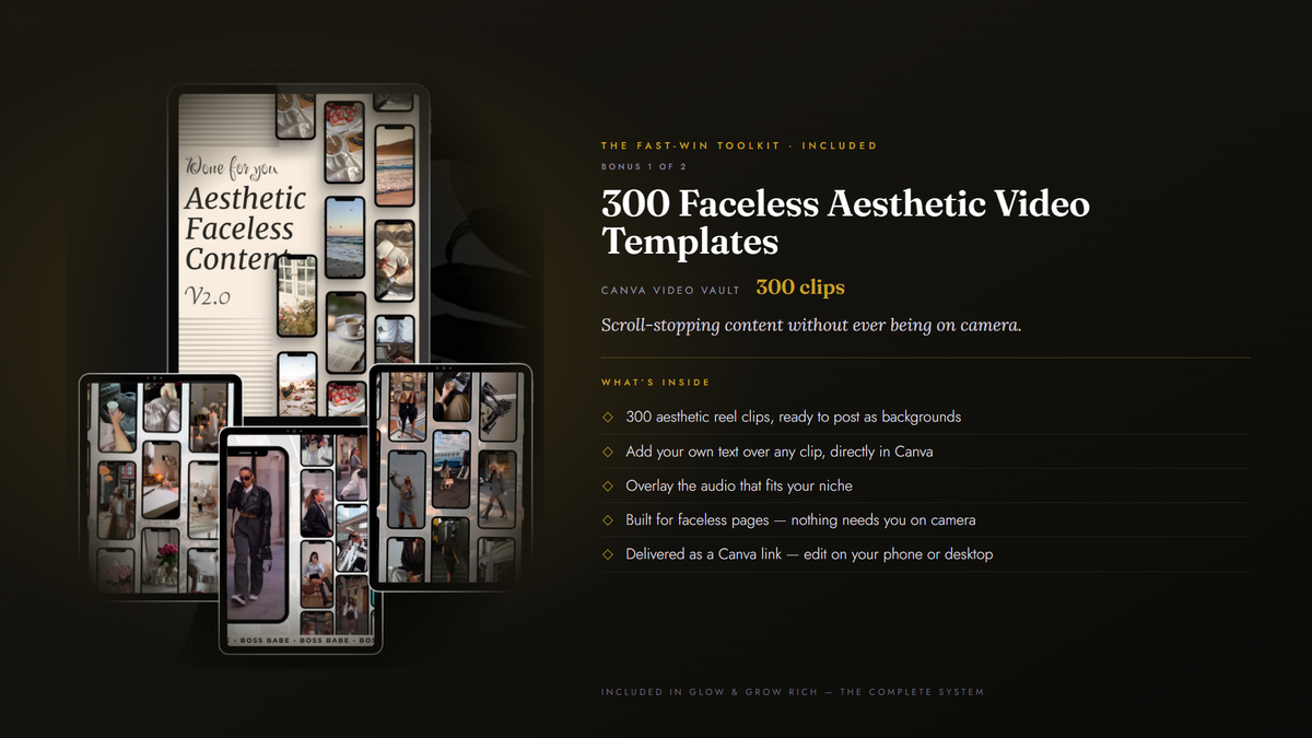 300 Faceless Aesthetic Video Templates — a Canva video vault